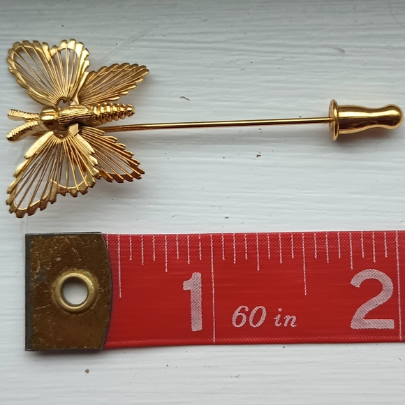 Vintage MONET Butterfly Stick Pin - Picture 3 of 4
